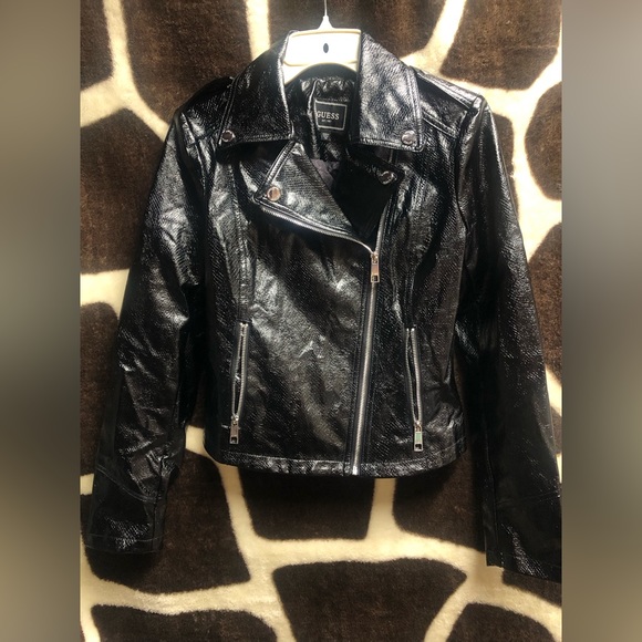 Guess woman’s back faux leather biker jacket - Picture 1 of 10